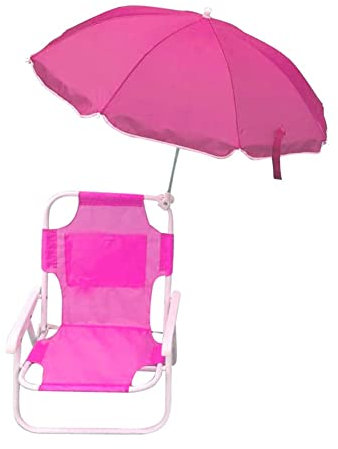 Kinder-campingstuhl Pink Kids Beach Stuhl Campingstuhl Mit Sonnenschutzschirm, Ultraleichter Tragbarer Klappstuhl for Home Garten Im Freien