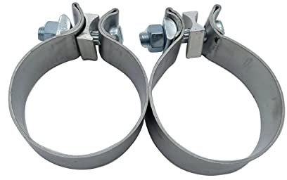 1 Pair 2pcs SHLPDFM 3 Stainless Steel T409 Narrow Band Exhaust Clamp Lap Joint Universal for The Catback Muffler Downpipe