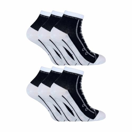 Sock Snob 6er Pack Socken Die Wie Schuhe Aussehen Herren und Damen | Baumwoll Schuhdesign Socken für Basketballschuhe