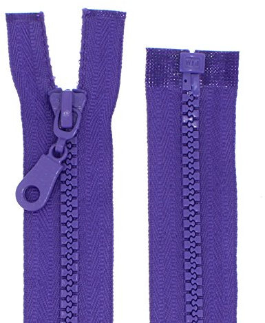 Reißverschlüsse Kunststoff Plastik Reißverschluss grob 5mm teilbar (80 cm, lila)