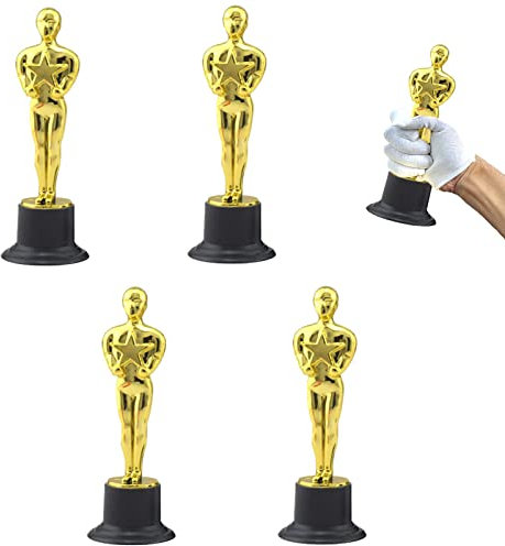 Eterspr 4 Stück Goldtrophäen, Party-Feiern, Plastiktrophäe, für Preisverleihung, Partypreise, Sportfeier