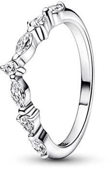 PANDORA Timeless Wishbone Funkelnde Schliffe Ring in Sterling-Silber mit Cubic Zirkonia Timeless Collection, Größe 56, 192390C01-56