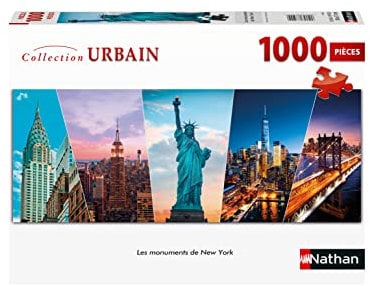 Nathan 87321 Puzzle 1000 Teile - Die Sehenswürdigkeiten von New York | Erwachsene und Kinder ab 14 Jahren | Hochwertiges Puzzle | Perfekte Unterputz | Urban Collection | 87321