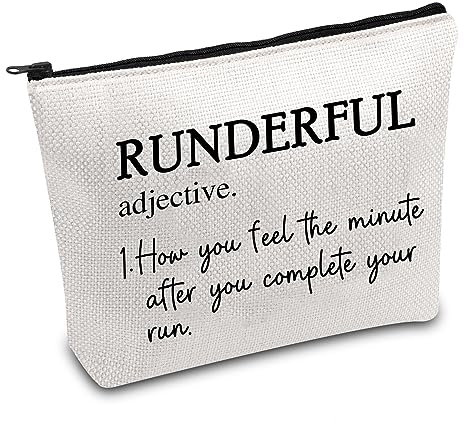 Läufer Kosmetiktasche Runderful Make-up Tasche Läufer Survival Kit Laufliebhaber Geschenk Laufen Geschenk Marathon Läufer Reißverschluss Tasche, weiß, Runderful UK