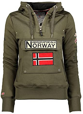 Geographical Norway Gymclass Lady - Sudaderas Mujer Con Capucha Y Bolsillos - Sudadera Manga Larga Chaqueta Caliente - Cremallera Jersey Mujeres Primavera Verano Otoño Invierno (Caqui XXL)