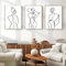 LXTOPN Moderne Wandbilder Poster, Minimalistische Abstrakt Bild Set Line Art Bilder, 4er Poster Set Wandbilder für Schlafzimmer und Wohnzimmer, Ohne Rahmen(Schwarz und Wei-A,50x70cm)