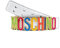 Moschino Gürtel Couture matt groß weiß Logo mehrfarbig tg 40, Weiß, 34