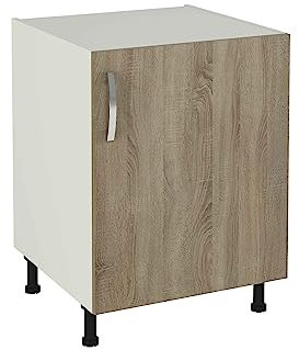 HOGAR24 ES - Mueble Bajo de Cocina 1 Puerta Color Roble Cortez, Medidas: 85 x 60 x 58 cm