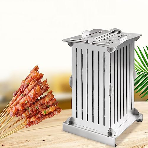 Outil de brochette de viande, Kebab Maker Box 49 trous Brochette Kebab Machine BBQ Brochettes de viande Maker pour la cuisine, Acier inoxydable Manuel Mouton Kebab Machine à brocher Outil de barbecue