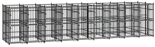 BaraSh Outdoor-Hundezwinger Dog House Outdoor Pet Comfort Katzengehege Hundeauslauf DraußEn Tiergehege Stahl 16,59 m² 3097944