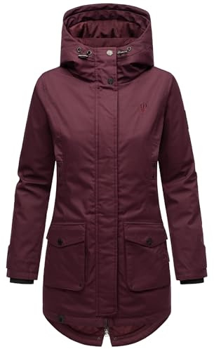 Navahoo Damen Übergangsjacke Warmer Kurzmantel Regenjacke mit Kapuze Brinjaa XS-XXL