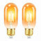 2 Stück E27 LED 4W Edison Vintage Glühbirne, Bernstein Glas, Ersetzt 40W Glühlampen, Warmweiß 2200K, 400LM, Nicht Dimmbar, T45 Vintage Licht, Nostalgische Dekoration für Zuhause, Café, Bar