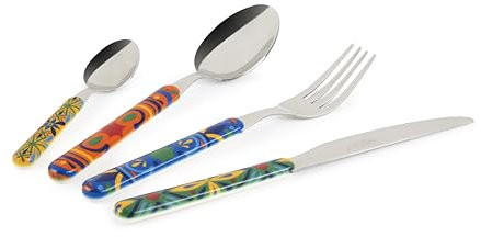 Excelsa Puebla Set 16 Posate, Acciaio INOX, Manico in Plastica