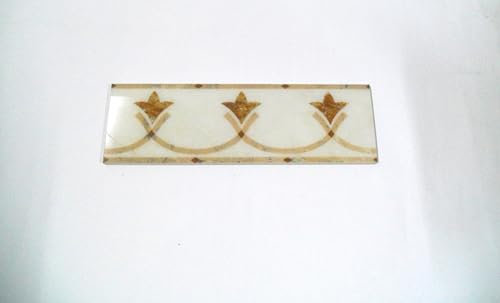 Ceramiche Piemme - Listello decorato Gres porcellanato levigato lucido - cm 9x29 xSp. 1 - Avorio/Rosso Persia - Pz 4