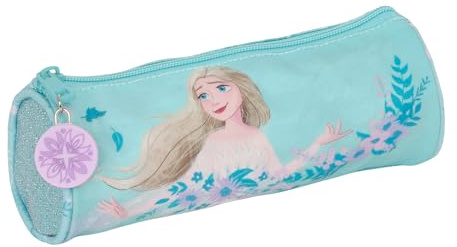 Safta Frozen II Hello Spring - Rundes Federmäppchen für Kinder, ideal für Kinder von 5 bis 14 Jahren, bequem und vielseitig, Qualität und Widerstandsfähigkeit, 20 x 7 cm, Hellblau
