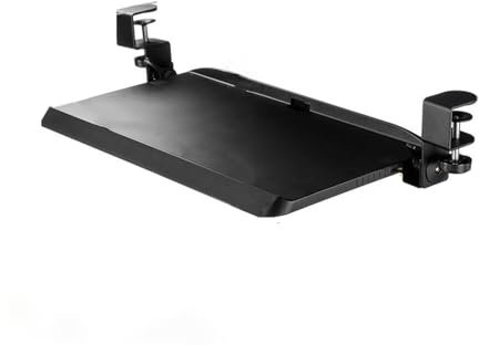 GAMAK Support Clavier Coulissant sous Bureau, Tablette Coulissante Clavier Souris Charge Max de 10kg, Support de Clavier D'ordinateur pour Jeu, Bureau À Domicile