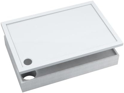 Ensemble receveur de douche AQUABAD Basic Smooth White 70x100cm rectangulaire, avec support en polystyrène, hauteur totale 16 cm, carrelable