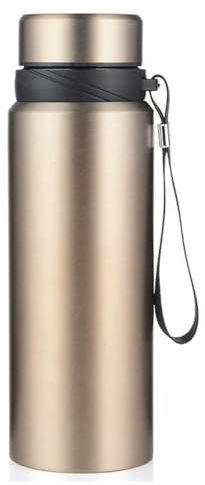 OTBEHUWJ Tazza Bottiglia d'Acqua Termica Bottiglia d'Acqua Thermos per Boccette sotto Vuoto in Acciaio Inossidabile Bottiglia-750 Ml-d'oro