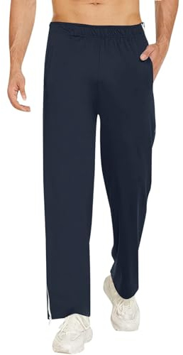 Reha Hose Damen Herren Seitlich Zu Öffnen Lang Baggy Trainingshose mit Seitlichem und Reißverschluss Am Bein Weites Bein Schnellfickerhose Druckknöpfen Sporthose Freizeithose Jogginghose