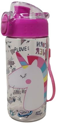 Theonoi Gourde anti-fuite pour enfants, incassable, légère, en Tritan, sans BPA, 500 ml, pour l'école, la maternelle, le sport (licorne Power)