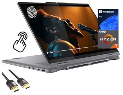 Lenovo Yoga 7 2-in-1 Laptop, 14 WUXGA TouchScreen Display, AMD Ryzen 7 8840HS, 16GB DDR5, 1TB PCIe 4.0, Backlit KB, FP Reader, WiFi 6E, Webcam, BT, USB-C, US Version KB, PDG HDMI Cable, Win 11 Pro