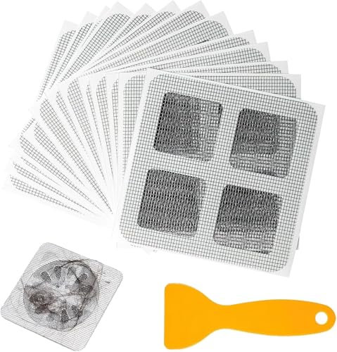 VEGCOO 60Pcs Rejillas Desagüe Ducha, Pegatinas Atrapa pelos Ducha, Protección de Desagües y Tuberías de Ducha para Baño, Cocina, Fregadero, Bañera