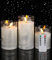 jutyum 3Pcs Led Kerzen mit Timerfunktion, Led Kerzen Flackernde Flamme Echtwachs, Flammenlose Kerzen, Led Kerzen mit Fernbedienung, Led Weihnachtskerzen, Silber