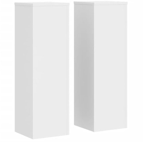 vidaXL Supports pour plantes 2 pcs blanc 25x25x80 cm bois d'ingénierie, support de fleurs, support de pot de plante, support de plante