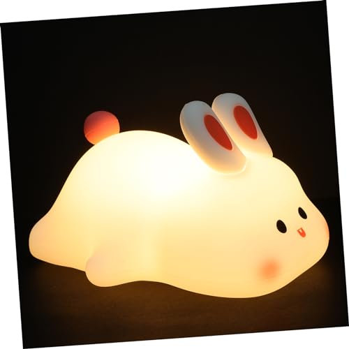 VOSAREA Rabbit Night Light Bunny Lamp Dimmable Star Light Night Light for Table Lamps Kawaii Nightlight Night Light Projector Bunny Cute Lamp Projector Light Cute Night Light Abs