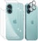 PaceBid Back Screen Protector Compatible with iPhone 16 5G, [2+2 Pack] Tempered Glass Film + Camera Protection, Anti-Scratch 9H Hardness HD Back Protection Protective Film for iPhone 16 5G