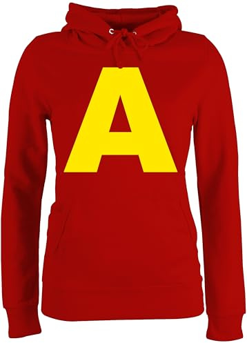 Shirtracer - Pullover Damen Hoodie Frauen - Karneval & Fasching - Buchstabe A Chipmunk Alvin