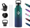 Vikastar Botella Termica, 500 ml Sin BPA, Botella Agua Acero Inoxidable, Reutilizable, Cantimplora, Mantener 12H Caliente/24 Frío, Botella de Agua para Niños, Deportes, Fitness, Verde & Azul