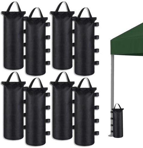 8 Stück Pavillon Sandsäcke, 51x21cm Gewichte für Pavillon, 800D Oxford Sandsäcke zum Befüllen, 12kg Doppelgenähte Sand Tasche, Sandsack Beschwerung für Zelt/Partyzelt/Garten/Standfüße/Sonnenschirm