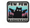 PEW PEW MADAFAKAS mit Pistole Aufnäher Moral Patches Klett Stickerei Taktische Klettverschluss Für Kleidung Rucksack Baseballkappe Uniform Weste Hundegeschirr (Cyan)