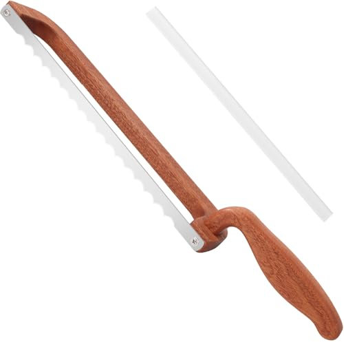 Brotmesser aus Holz, Sauerteig-Brotmesser-Schneider mit verbessertem Griff, einfaches Schneiden von Sauerteigbrot, Baguettes und Früchten (Sapelli-Farbe)