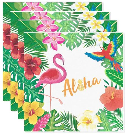 GoldRock Flamingo Servietten Hawaii Deko 33x33cm,20x Aloha Hawaii Servietten Sommer,Ananas Blumen Serviette,Tischdeko Sommer Party,Serviette Flamingo für Kindergeburtstag,Sommerparty,Beach,Gartenparty