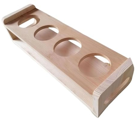 YWJLQH Organizador de Tazas y Copas, Soporte de bambú para Cuatro Unidades, Estante para café y Bar, Superficie Sin Pintar, Individual