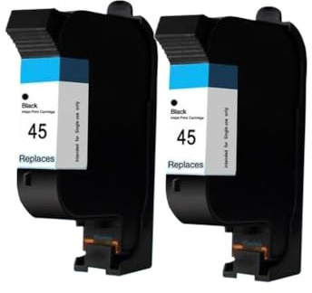 KRLAZdN 2er-Pack Spezialtintenpatronen Deskjet 710C 712C 720C, kompatibel mit HP45 CAD-Drucker