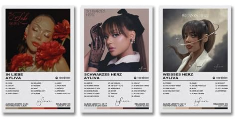 Generisch A Set Of 3 Ayliva Poster Music Vintage Album Cover Für Zimmer, Ästhetische Leinwand-Wandkunst, Schlafzimmer-Dekor Posters 08x12inch(20x30cm)-3pcs