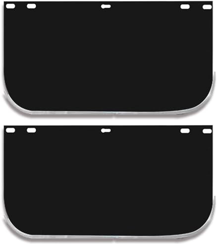 HAPPOW 2 Pack Face Shield Replacement Lens, Tinted Polycarbonate Protective Visor 15.5x8 for Welding & Grinding, Compatible with Hobart 770580 Helmet Visor Replacement