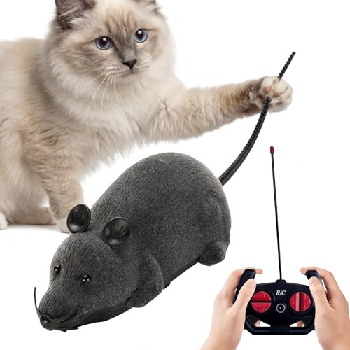 Katzenspielzeug Maus Elektrisch, Elektrisches Katzenspielzeug, Ferngesteuerte Maus für Katzen, Realistische Katzenmaus, Ferngesteuerte Ratte, Spielzeugmäuse für Katzenauslauf und Gegen Langeweile