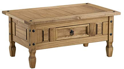 Birlea Corona Couchtisch, niedrig, 1 Schublade, Kiefer gewachst