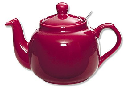 London Pottery Farmhouse Loose Leaf Teapot with Infuser, Ceramic, Pink, 4 Cup (1.2 Litre)