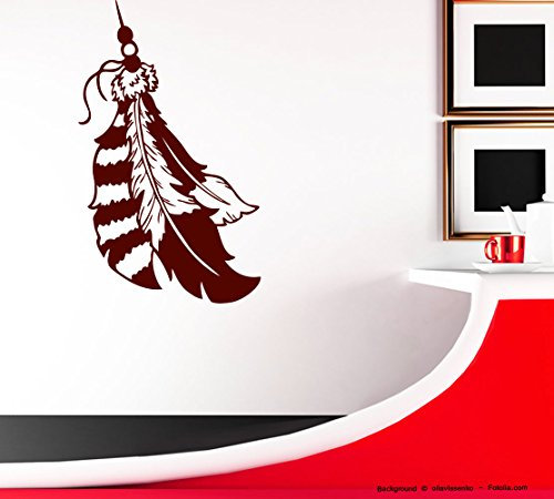 Sunnywall Wandtattoo Wandaufkleber Indianer Federn Traumfänger Amerika Kupfer Gr4 XXL