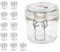 Bormioli Lot de 12 bocaux Fido avec bouchon mécanique - Capacité : 200 ml - Conservation hermétique grâce à l'anneau en caoutchouc et au bouchon à étrier Transparent