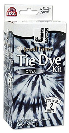 Jacquard Tie Dye Kit for Fabric, Jewel Tones Creative Craft Set with Vibrant Procion MX Colours for Adults and Children, DIY T-Shirt Textile Project, Onyx Theme