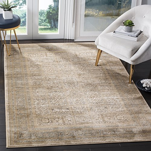 SAFAVIEH Vintage Collection Accent Rug - 4' x 5'7, Ivory & Light Blue, Traditional Distressed Design, Non-Shedding & Easy Care, Ideal for High Traffic Areas in Foyer, Living Room, Bedroom (VTG570A)