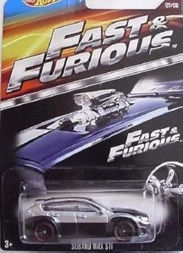 Mattel HOT WHEELS 2015 FAST AND FURIOUS RELEASE EXCLUSIVE SILVER/BLACK SUBARU WRX STI #7/8 DIE-CAST