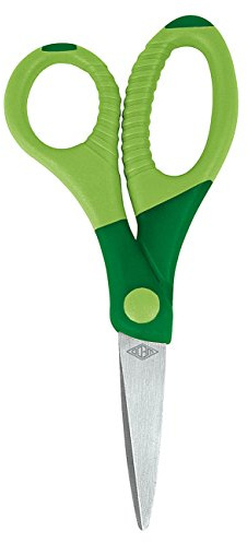 Wedo 773504 Bastelschere (Gripy 5 Zoll spitz, aus rostfreiem Edelstahl) grün