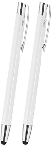 WPRO Toccara – Stylo bille et Stylet 2 en 1 Lot de 2 – Pointe de stylet Fine écran tactile 3D pour Smartphone et Tablette Weiß